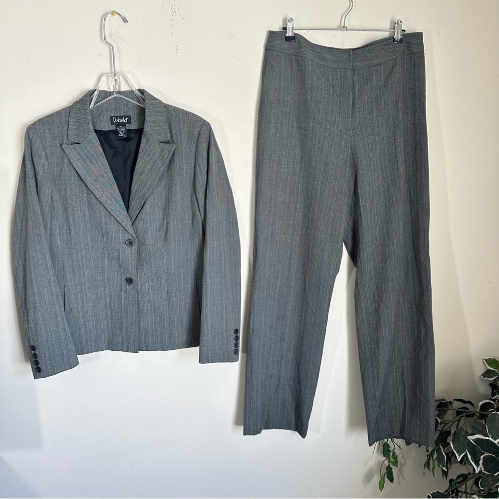 Rafaella Womens Pant Suit Set 2 Buttons Blazer Pants Size 10 Blazer 12 Stretch